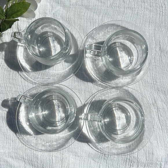 Vintage Globe Mug Set of 4 / Glass Coffee Cups / Nestle.💓 - Picture 3 of 17